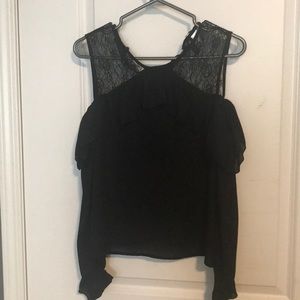 Boho style cold shoulder blouse